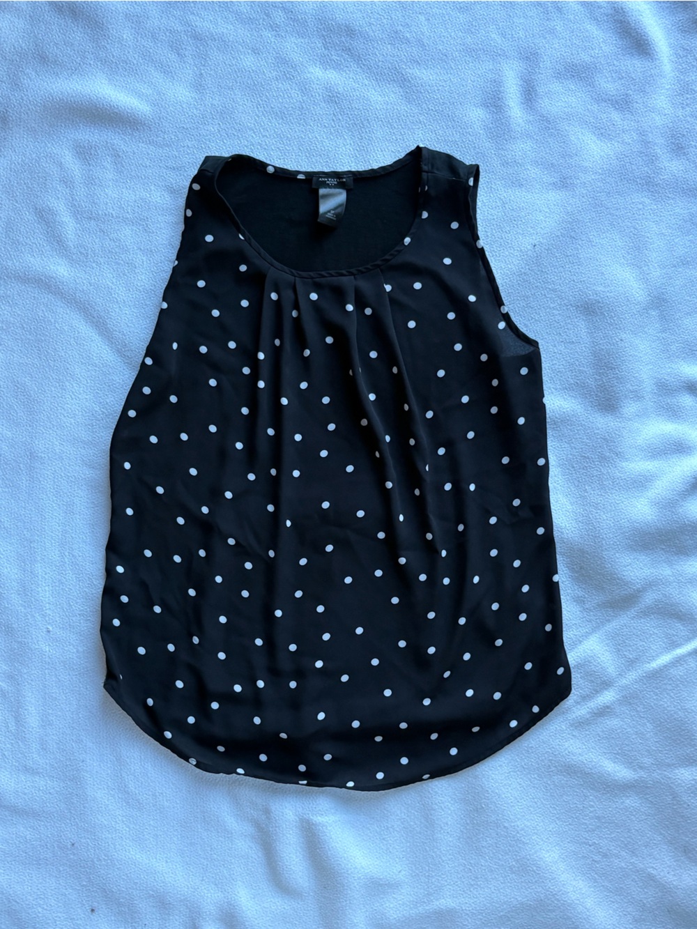Ann Taylor Black Skirt with White Polka Dots
